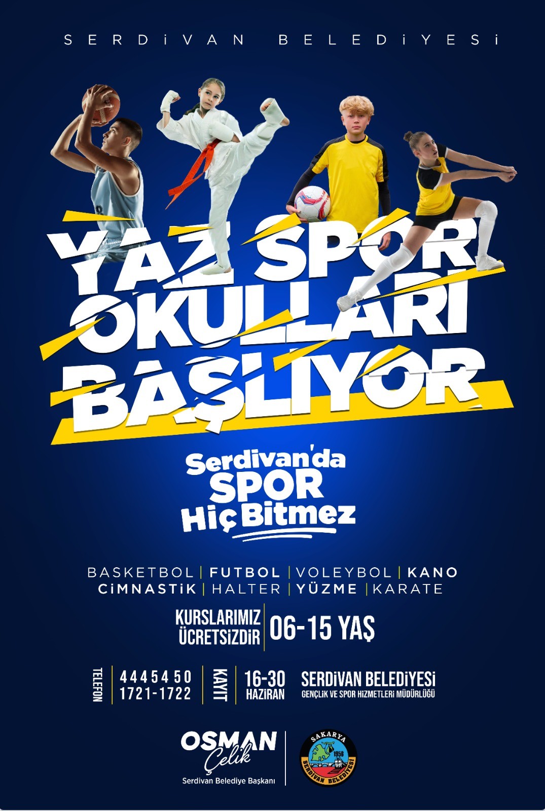 Serdivan Belediyesi Yaz Spor Okulları Kayıtları Başlıyor